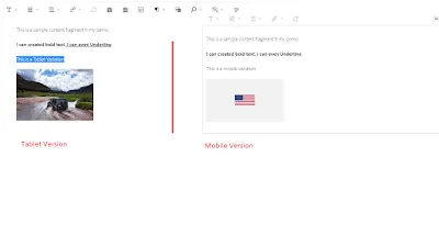 Mobile and tab Content Fragment variations