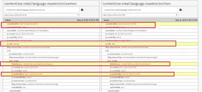 Page Compare report, two pages
