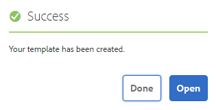 AEM 6.4 template creation success